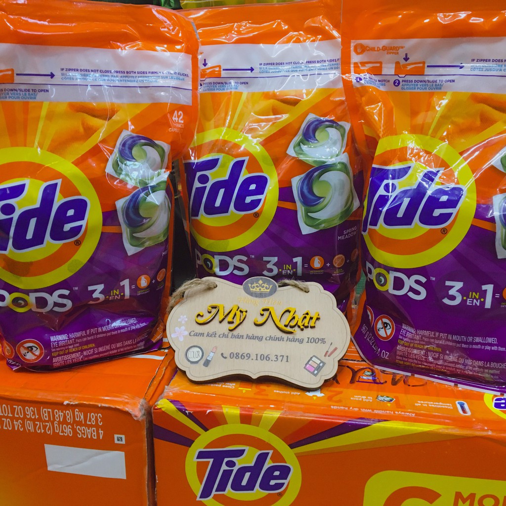 Viên giặt Tide pods 42 viên nhập Mỹ