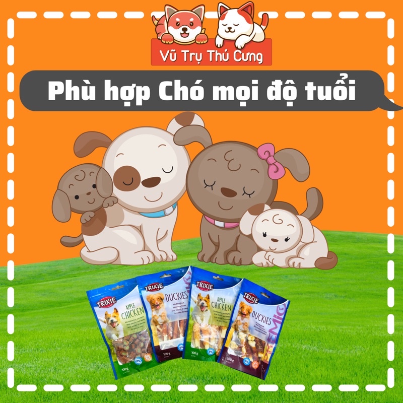 Snack Ức gà, ức vịt cuộn rau củ cho Chó Trixie