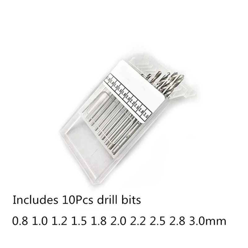 Set 11 Mũi Khoan Mini 0.8-3.0mm Dùng Cho Vật Liệu Kim Loại/Gỗ Tiện Dụng