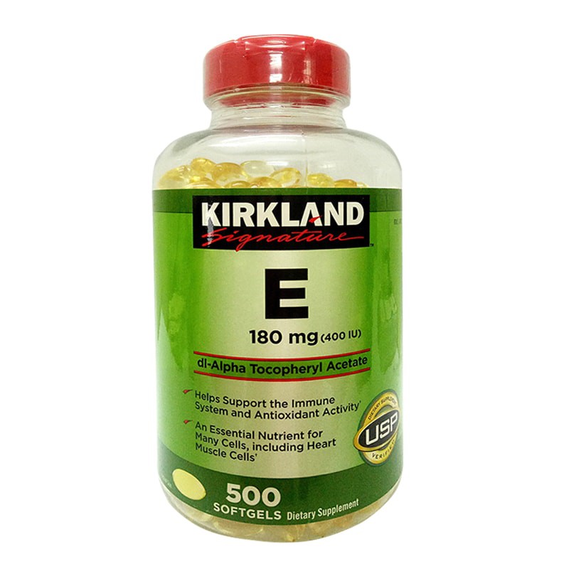 Vitamin E Thiên Nhiên 400 I.U Kirkland Signature 500 Viên Của Mỹ