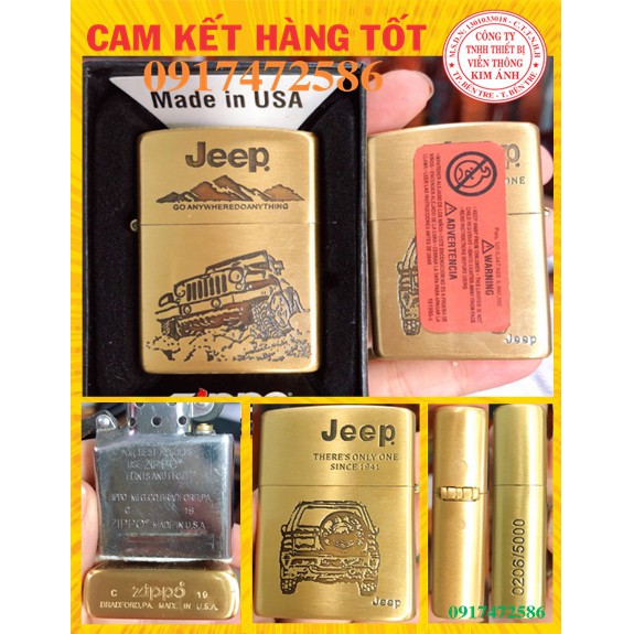 VỎ BẬT LỬA  ZIPPO KHẮC HÌNH XE JEEP