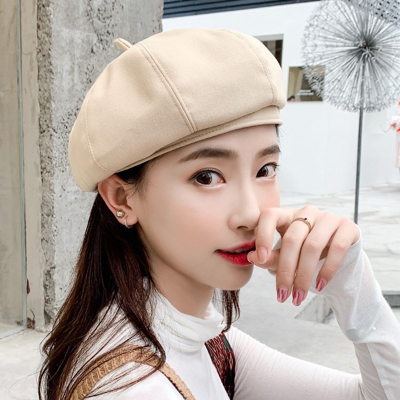 Mũ nón nồi da Beret nữ cute cá tính Hàn Quốc giữ ấm mùa đông chất liệu da đẹp - Hot 2020
