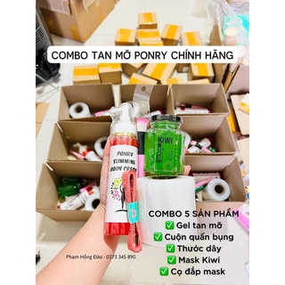 Combo Tan Mỡ Ponry tặng kèm cuộn quấn bụng và thước đo