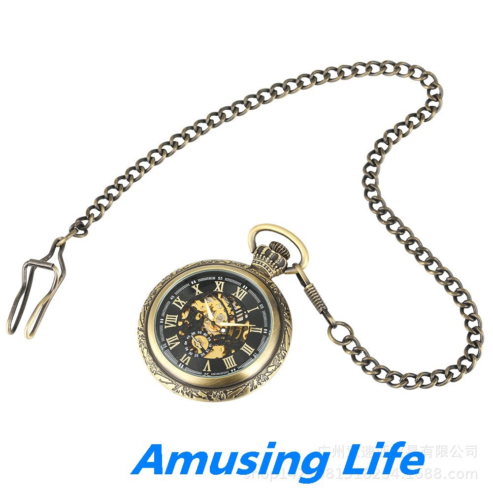 Cơ Khí Dẻo Đồng Hồ Nhà Máy Sản Xuất Trực Tiếp Retro Cổ Điển Cổ Đồng Hồ Bỏ Túi Romaja Quốc Ngữ Vương Miện Vương Miện Hướn