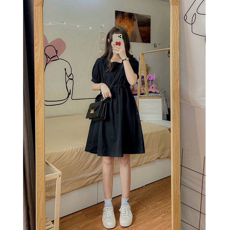 Váy Nữ Tay Bồng Rút Eo Cổ Vuông Đủ Size M6018 -Teen 888 | BigBuy360 - bigbuy360.vn