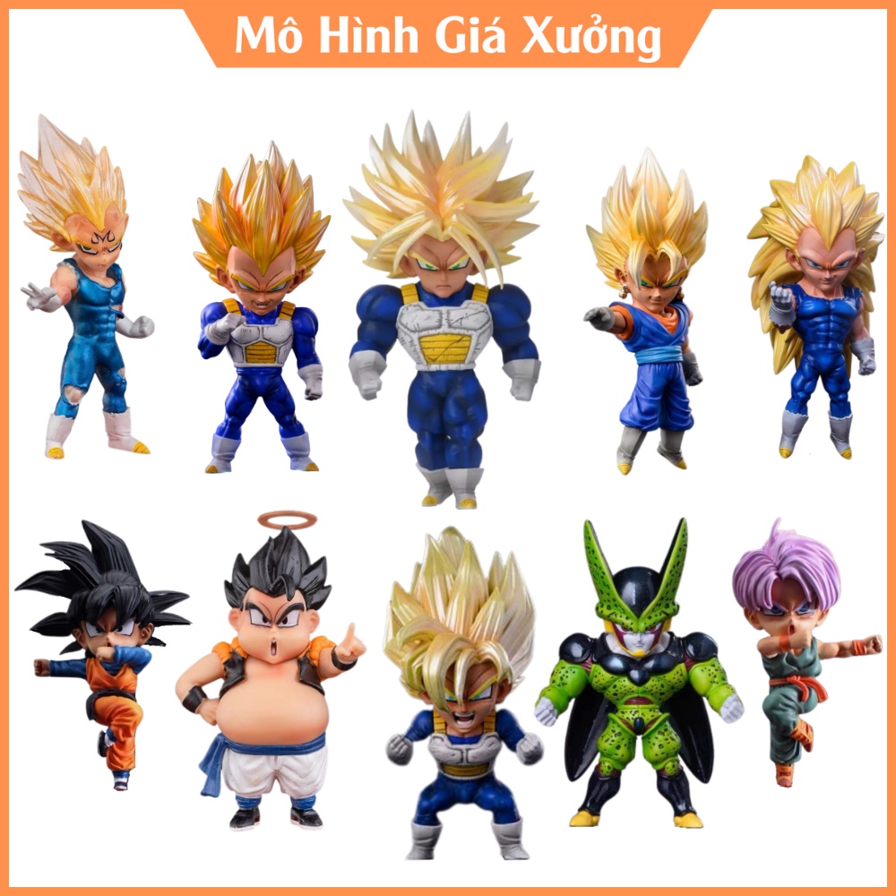 Mô hình Dragon Ball Songoku Trunks Vegata Vegito Gotenks Piccolo WCF cao từ 7-13cm , figure mô hình 7 viên ngọc rồng