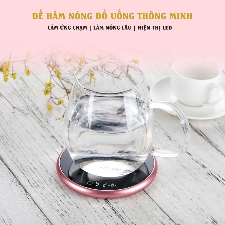 [BH 12 tháng] Đế hâm nóng đồ uống, đế làm nóng cà phê, sữa, cảm ứng chạm, điều chỉnh nhiệt độ, định giờ hâm nóng