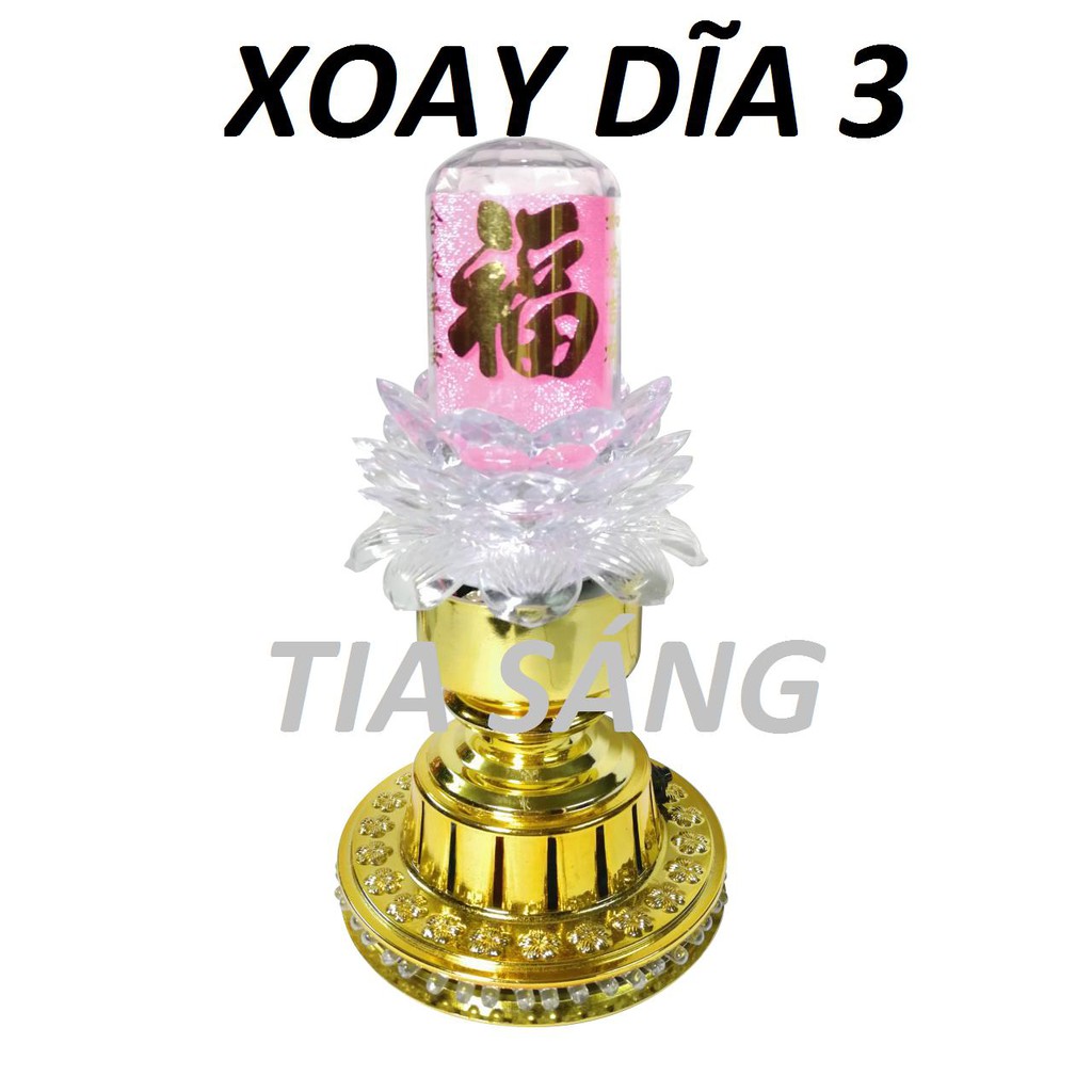 Đèn thờ sen xoay dĩa 3