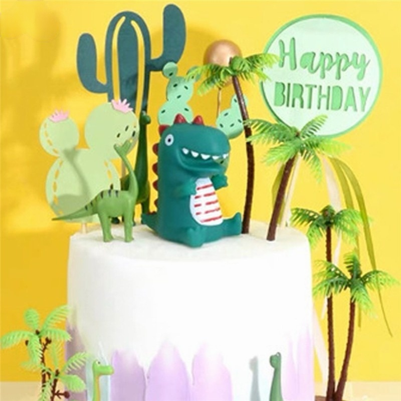 Đồ Trang Trí Bánh Kem Hình Khủng Long Hoạt Hình Dễ Thương