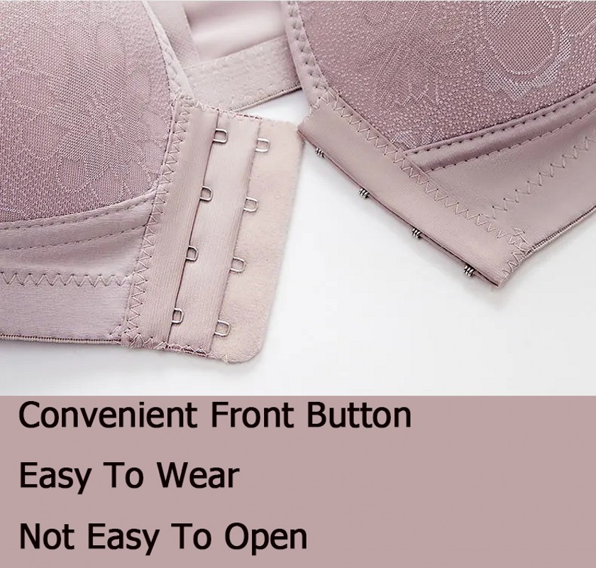 Áo Ngực Cotton Liền Mạch Không Đường May Cài Nút Phía Trước