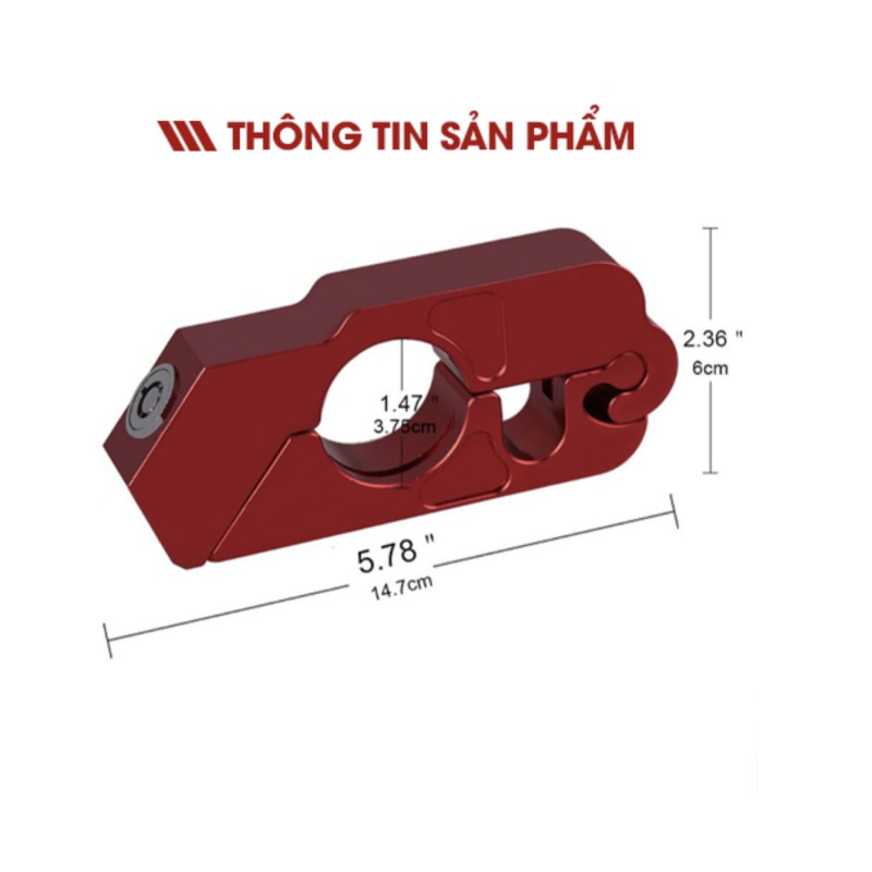 Khoá xe máy khoá phanh xe thế hệ mới Titan RED