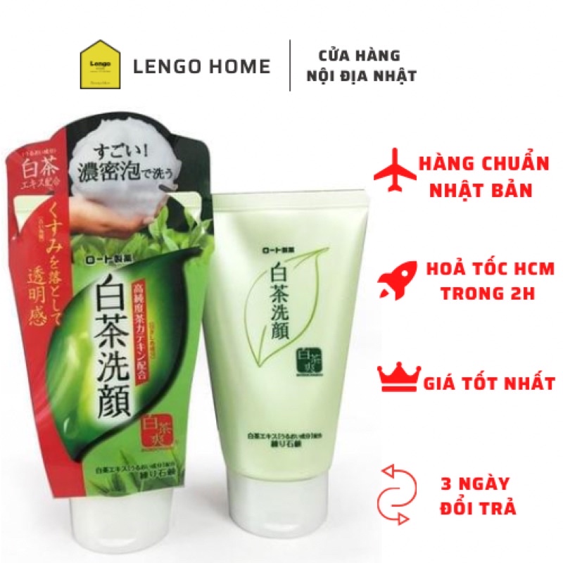 Sữa rửa mặt trà xanh Rohto Shirochasou Nhật Bản 120g