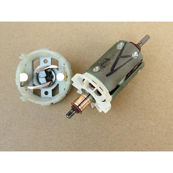 Motor 550 công suất cao có sẵn bánh răng chuyên cho máy pin 12V loại 12 răng, 9 răng, động cơ thay thế máy pin