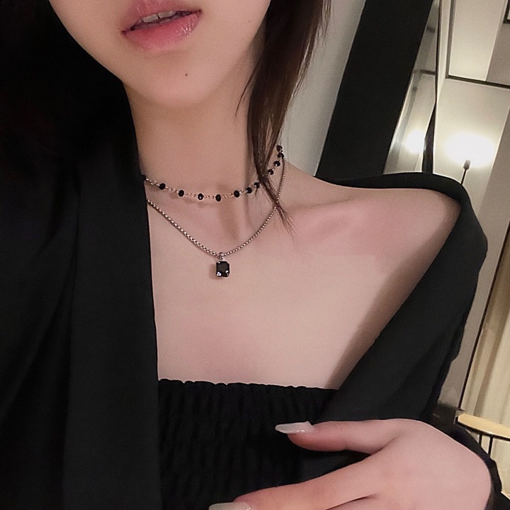 Choker 2 Vòng Đính Đá Đen - Vani Store [TS000581]