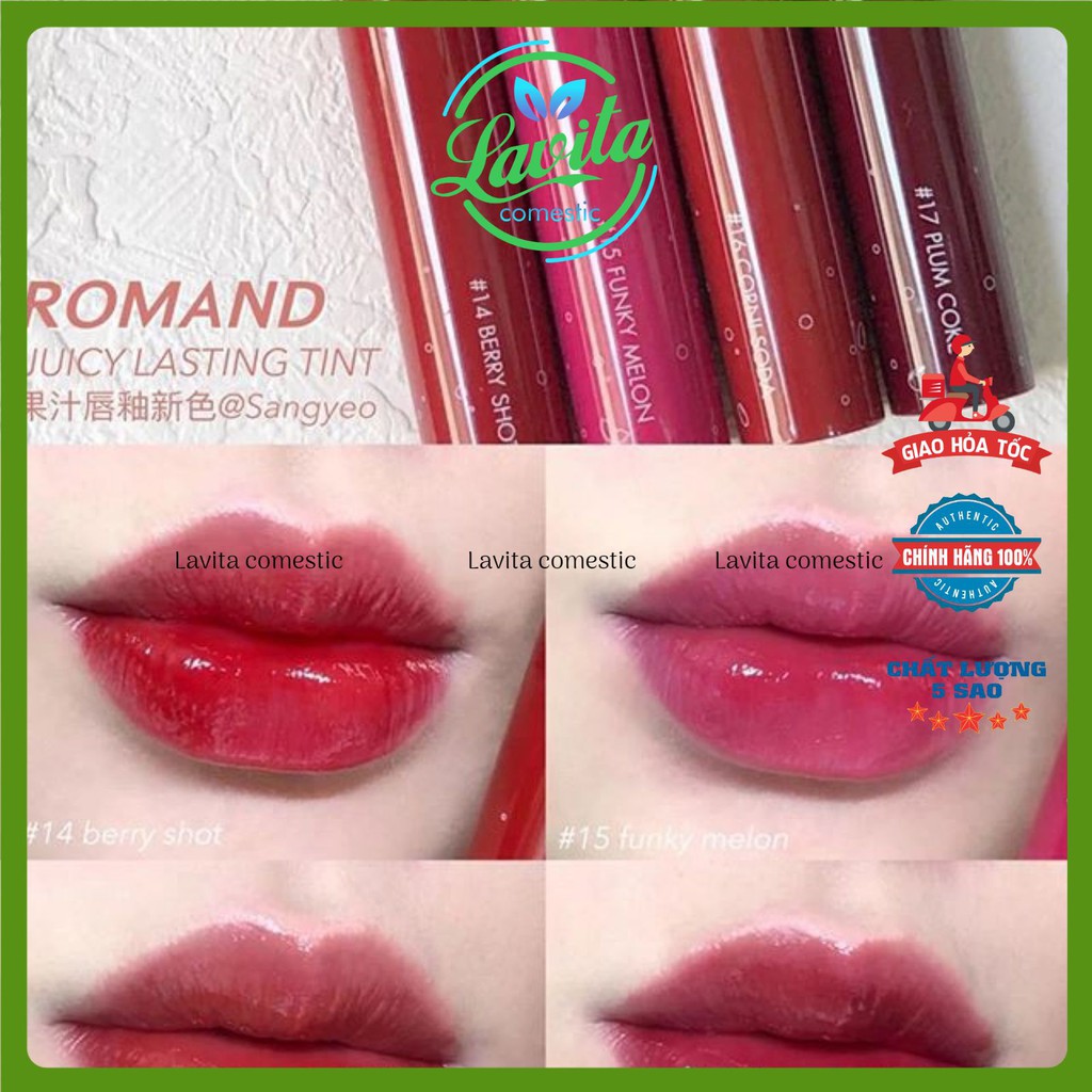 Son Bóng Romand / Son tint Romand Juicy Lasting Tint 2019