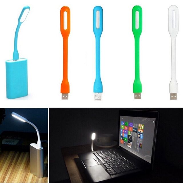 Đèn LED cắm cổng USB vào sạc dự phòng và laptop