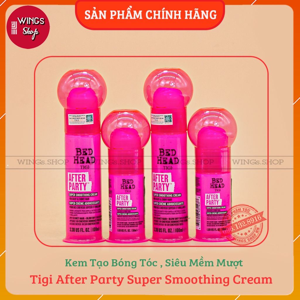 Kem siêu mượt tạo bóng tóc Tigi After Party Super Smoothing Cream 50-100ml | Wings Shop