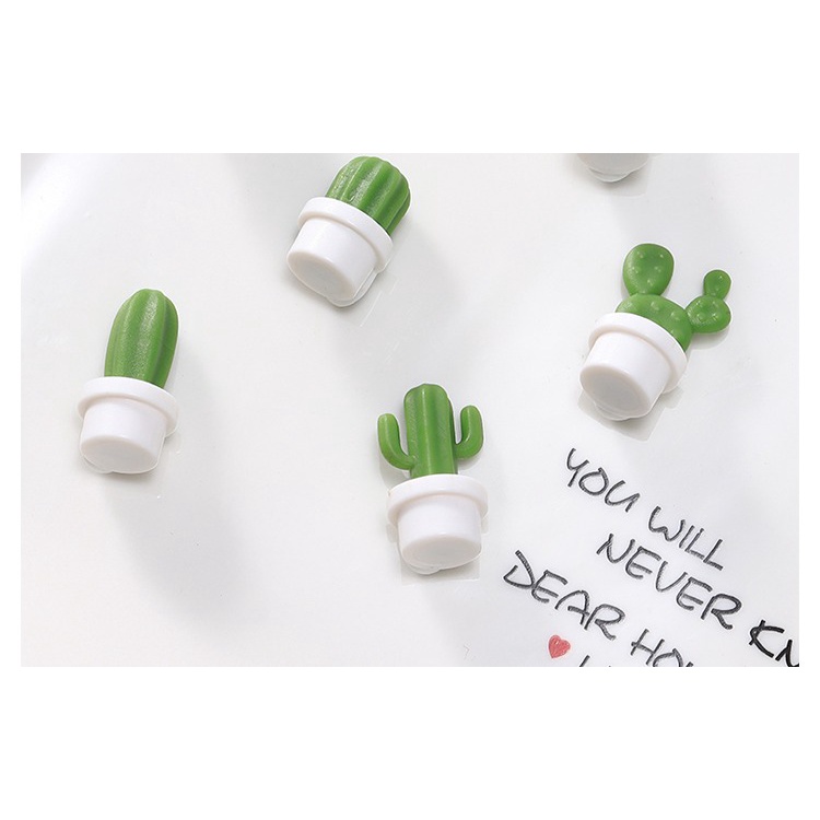 Set 6 cục hít nam châm hình cây xương rồng trang trí tủ lạnh, gắn giấy ghi chú