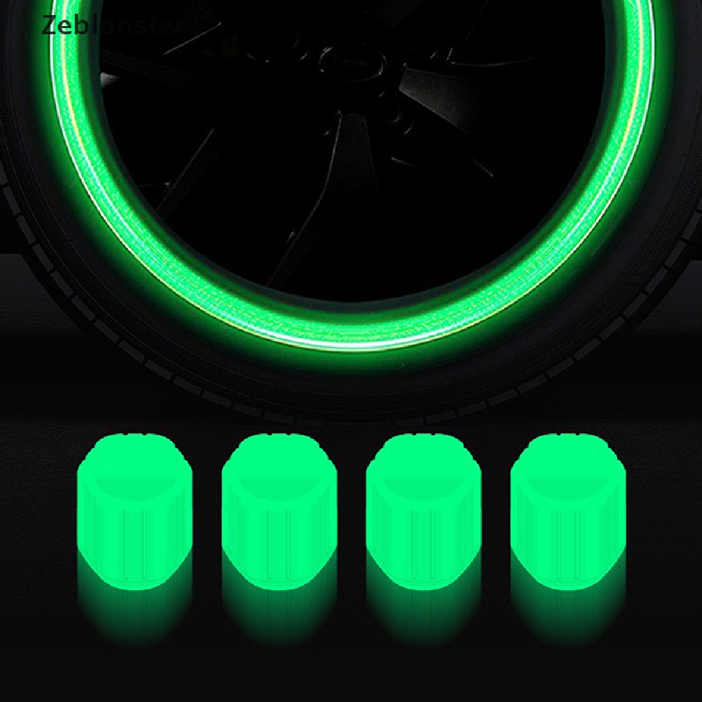 Bộ 4 Nắp Van Bánh Xe Hơi Dạ Quang Chống Bụi