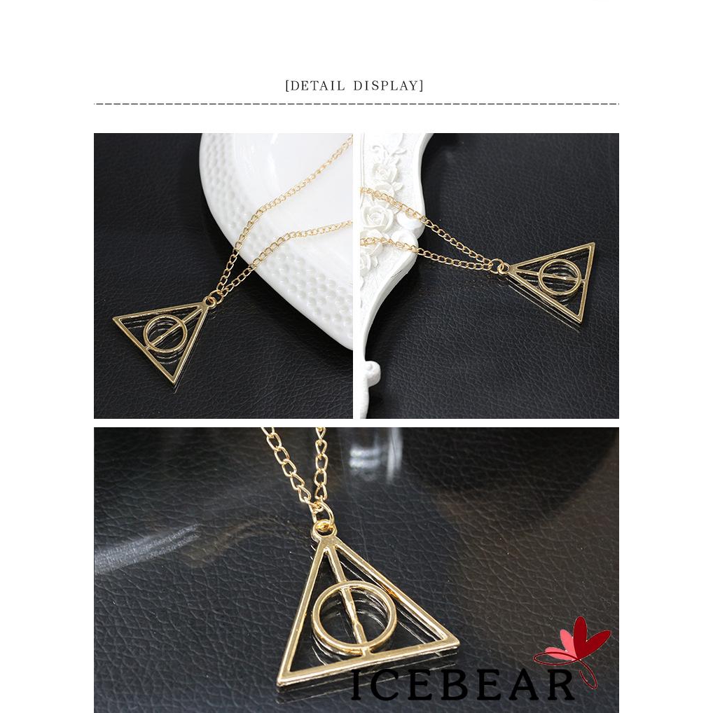 Dây chuyền mặt tam giác mạ vàng phong cách Harry Potter