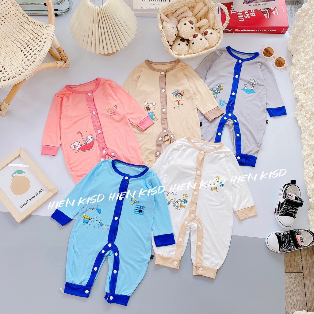 Body dài thun lạnh peptit Minky mom cho bé (3-10kg)