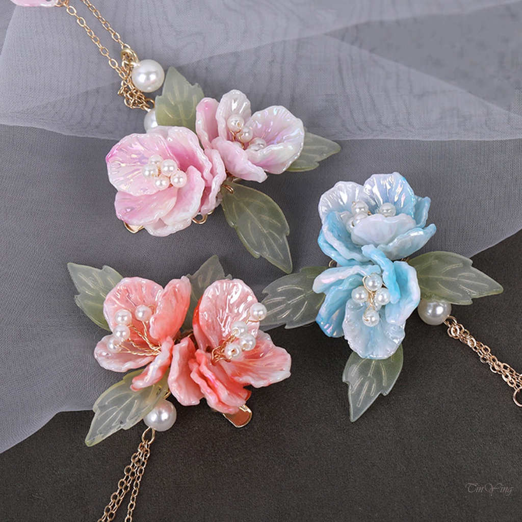 Kẹp tóc GETNOIVAS tua rua hình bông hoa dễ thương dành cho bé gái