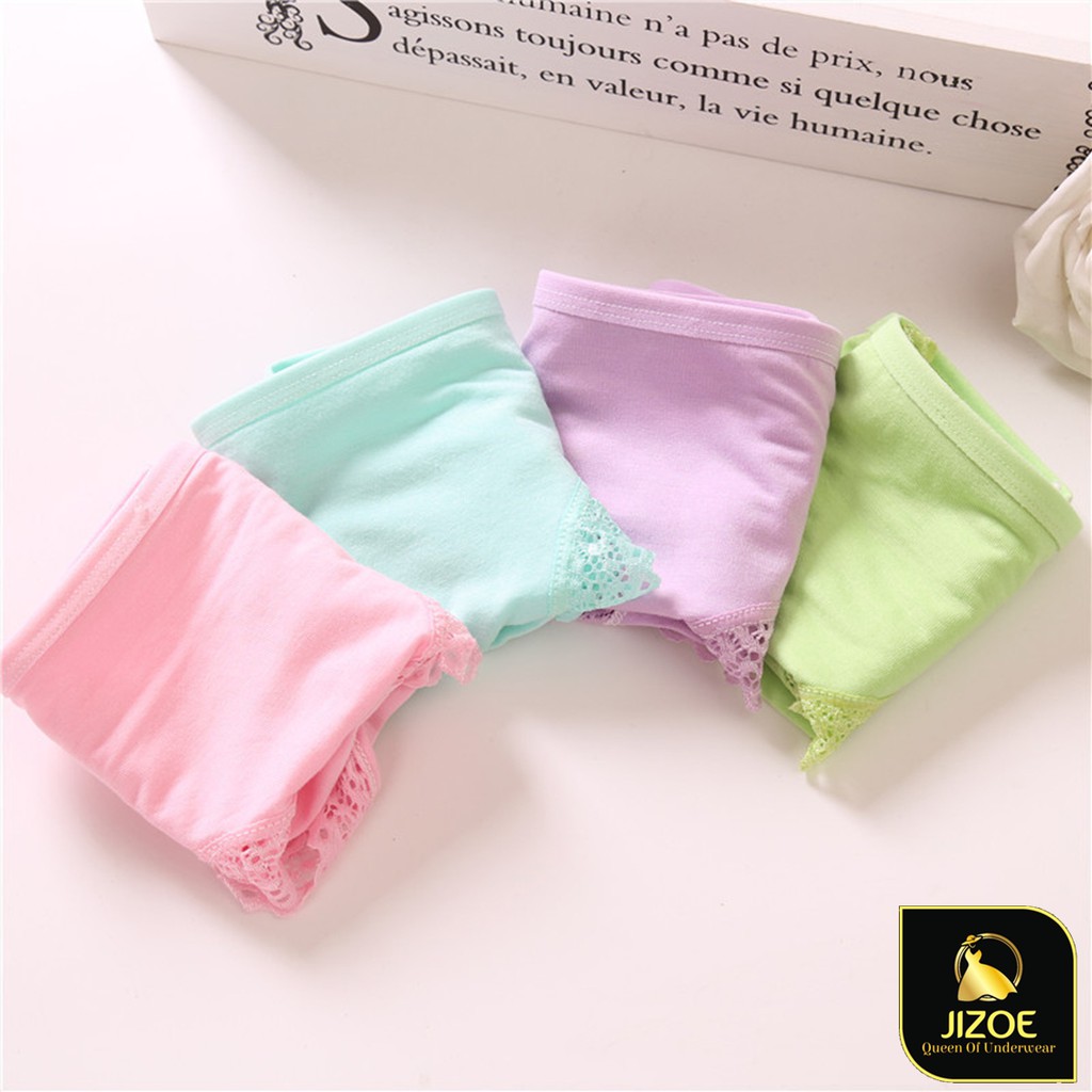 Quần lót nữ cotton phối viền ren dễ thương giá rẻ QLT06
