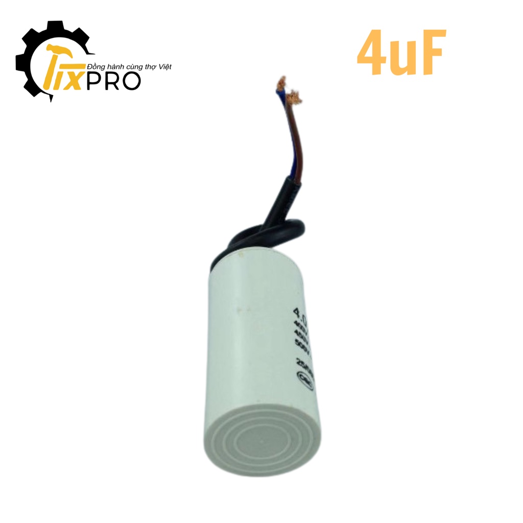 Tụ khởi động 4UF 450V CBB60 SENJU màu trắng loại xịn