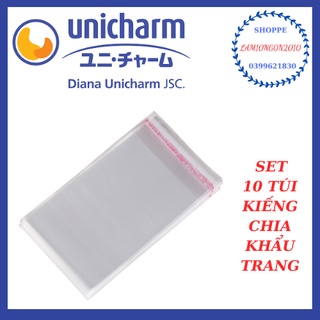 Set 10 túi kiếng chia khẩu trang