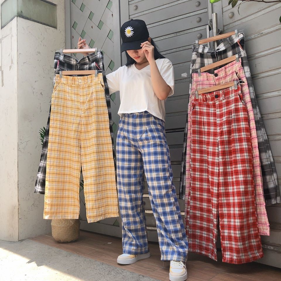 Quần caro nhiều màu-SHOPFORGIRL