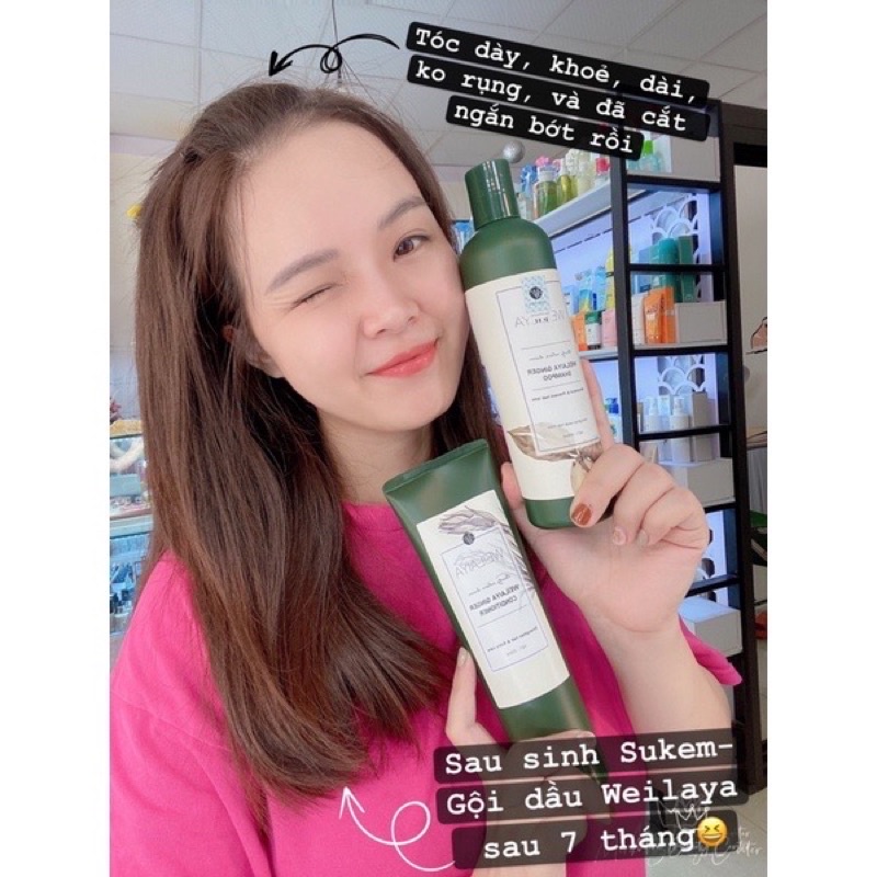 Cặp Dầu Gội + Xả Gừng Xanh Hà Thủ Ô WEILAIYA, Ngăn Rụng Tóc, Kích Mọc Tóc 400ml