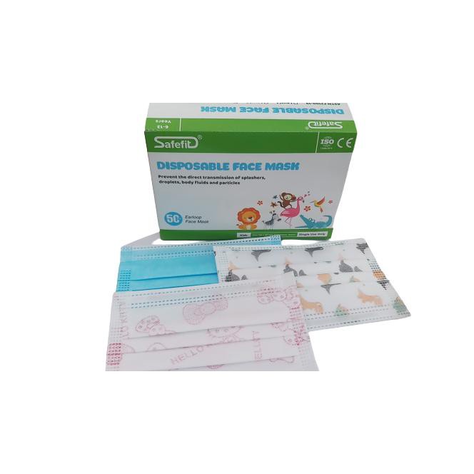 Khẩu trang safefit trẻ em hoa văn hộp 50 cái