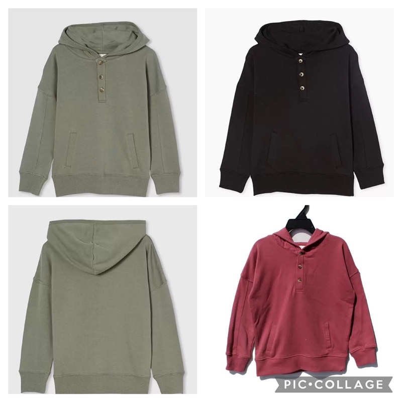 Áo hoodie bé trai Cotton On 2-10 tuổi  Áo phông 2 lớp nỉ bông mũ trùm đầu xuất dư 0921