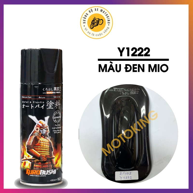 Sơn Samurai màu đen Mio Y1222 - chai sơn xịt cao cấp dành cho sơn xe máy