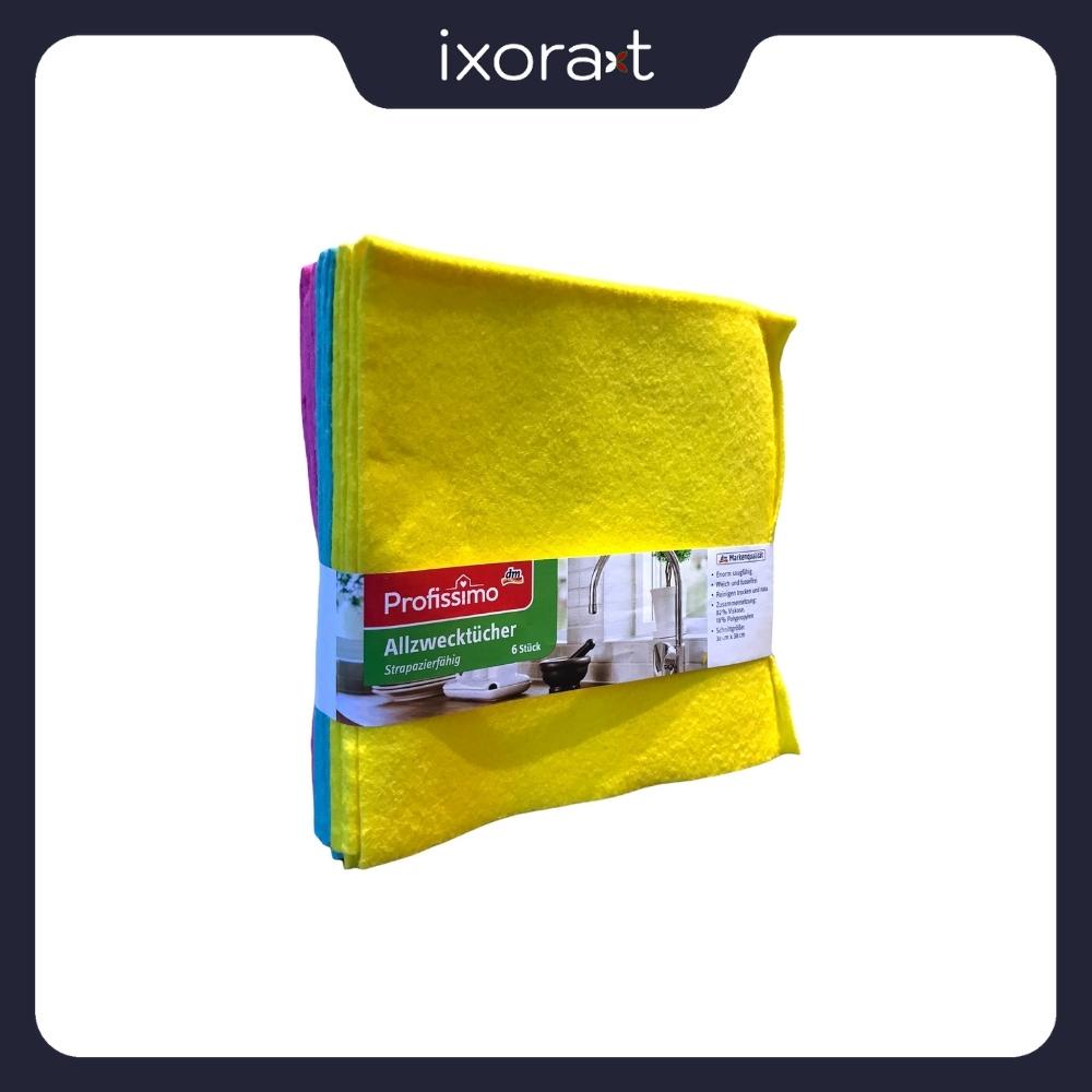 Set 6 Khăn Lau Đa Năng Profissimo 38 x 38 cm [ Made in Germany ] nguyên liệu tự nhiên, có thể giặt tái sử dụng