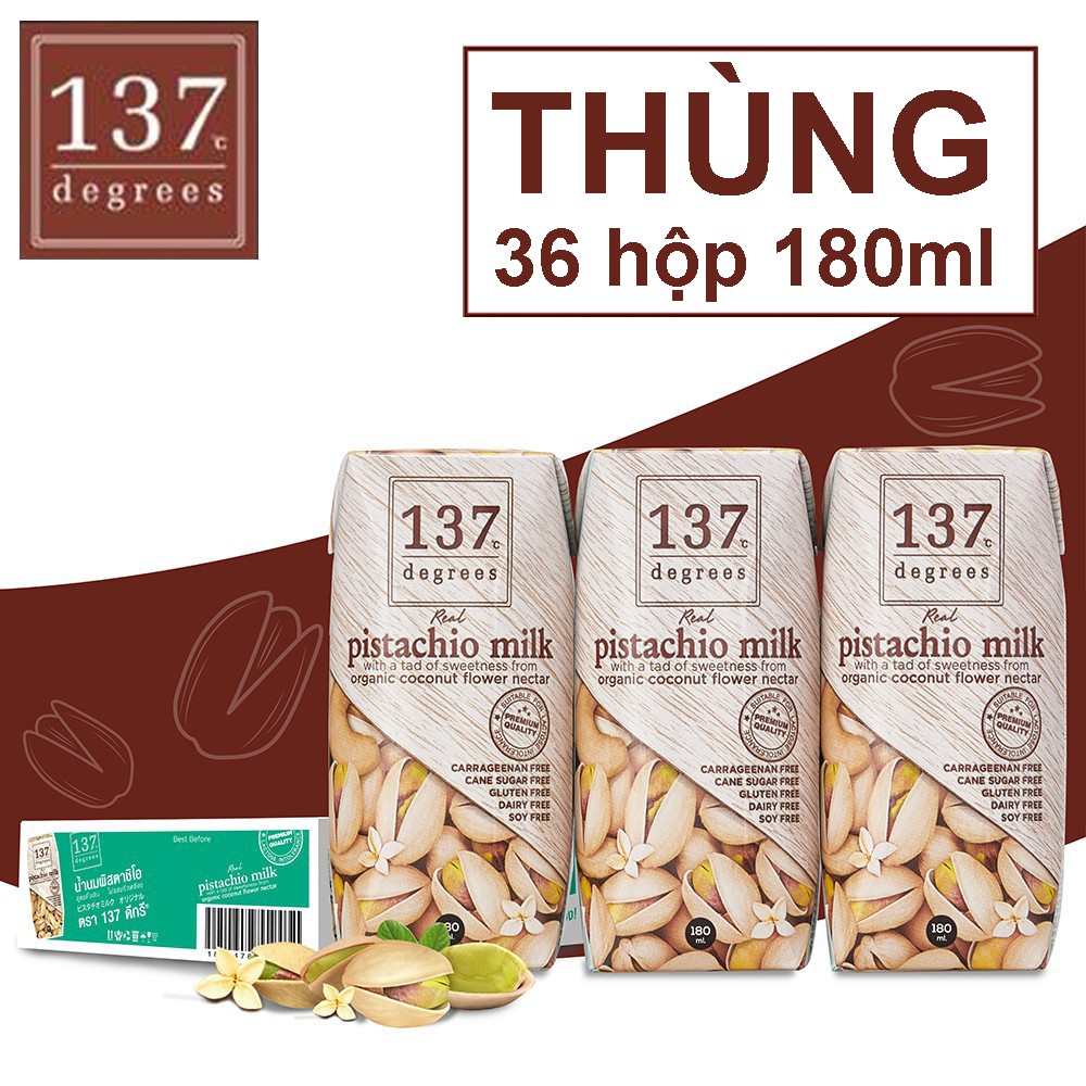 [HOT - THÙNG ] Sữa hạt 137 DEGREES Hạt dẻ cười 36 hộp 180ml