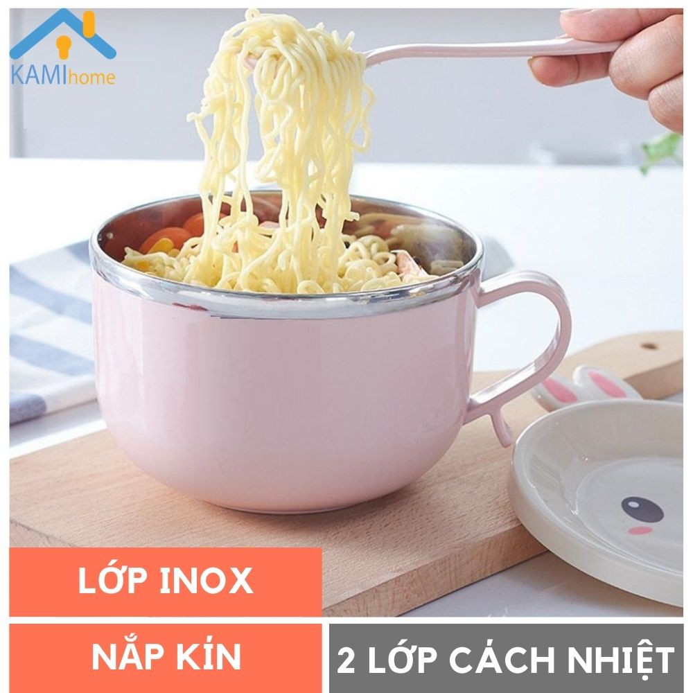 Bát ăn mì có nắp hình thú 2 lớp Inox chống nóng MQL