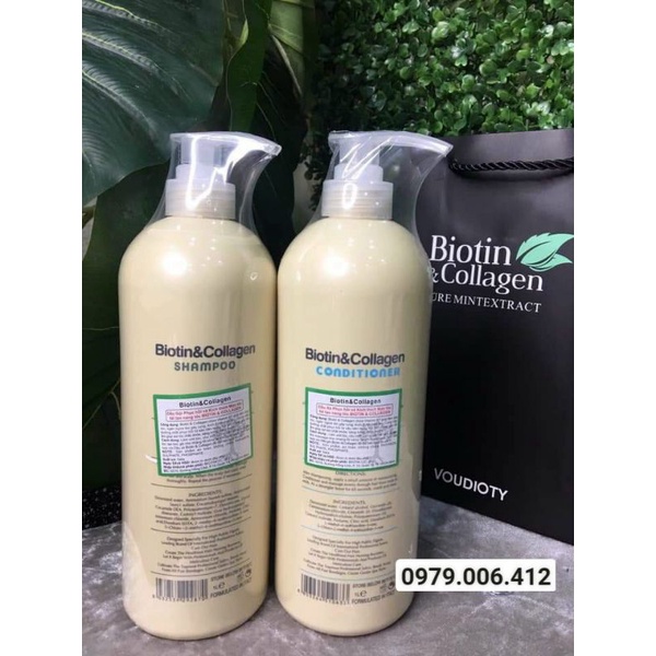 Cặp dầu gội + xả Biotin Collagen (1000ml/1 chai)