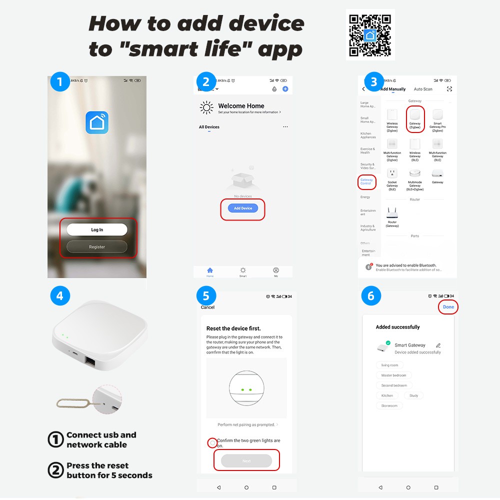 SMATRUL 3.0  Zigbee gateway có dây Bộ hub trung tâm nhà thông minh Tuya Smartlife Có Thể Sử Dụng Với Sử Dụng Với Alexa Google