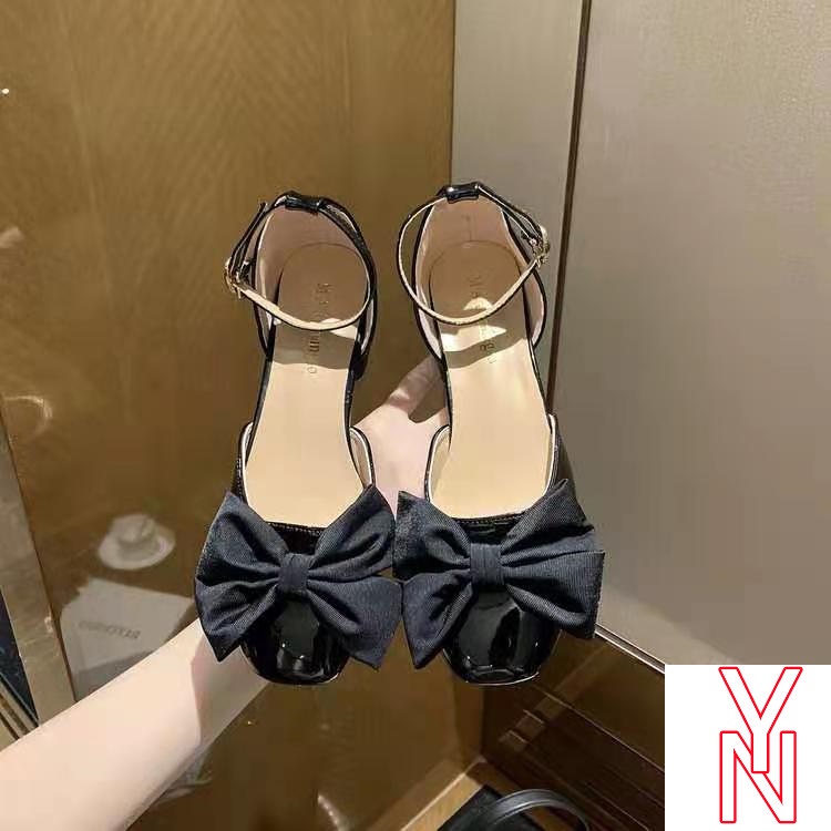 Giày Búp Bê Mũi Vuông Đế Dày Đính Nơ Thời Trang Mùa Hè Cho Nữ