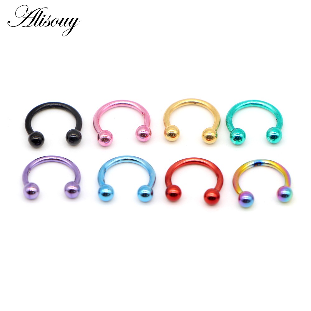 Alisouy 1 Khuyên Mũi / Tai / Mũi / Môi Bằng Thép Không Gỉ 16g