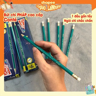 Bút chì PHÁP CONTÉ 2B,HB có gắn tẩy