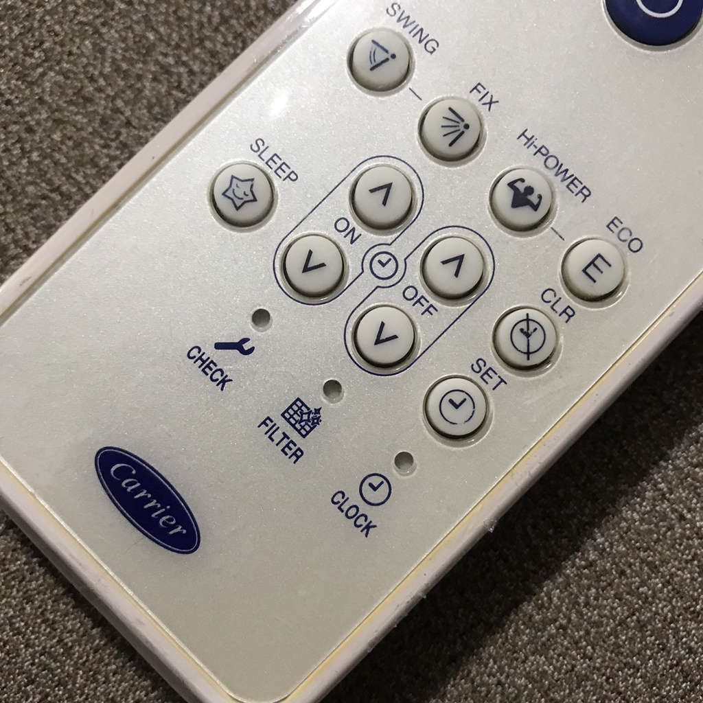 [CHÍNH HÃNG] Remote điều khiển điều hòa máy lạnh carrier còn mới 85%, tặng pin