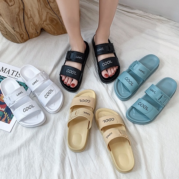 IELGY Dép quai ngang đế dày phong cách thể thao cho nữ