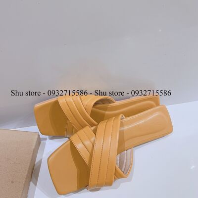 DÉP NỮ QUAI CHÉO SHU STORE - DÉP NỮ THỜI TRANG QUAI CHÉO ĐẾ BỆT 1CM