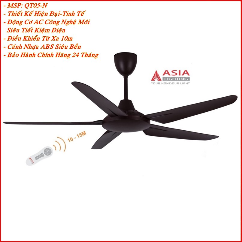 Quạt Trần Trang Trí ASIA -QT05 Động Cơ AC Công Nghệ Mới Siêu Tiết Kiệm Điện