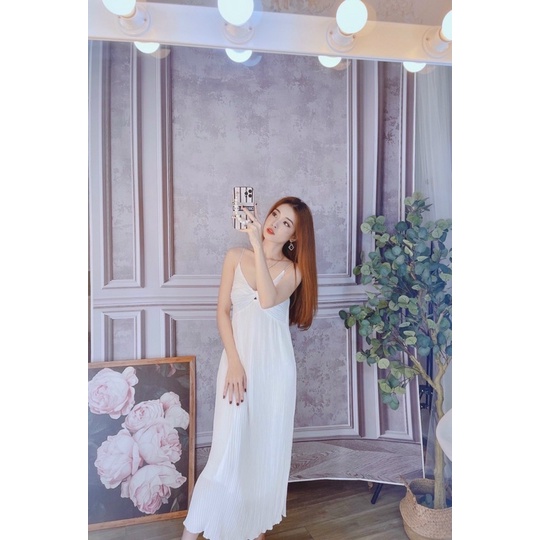 Linh Htt Đầm 2 dây dập ly xoắn ngực ulzzang váy 2 dây maxi sang trọng | BigBuy360 - bigbuy360.vn