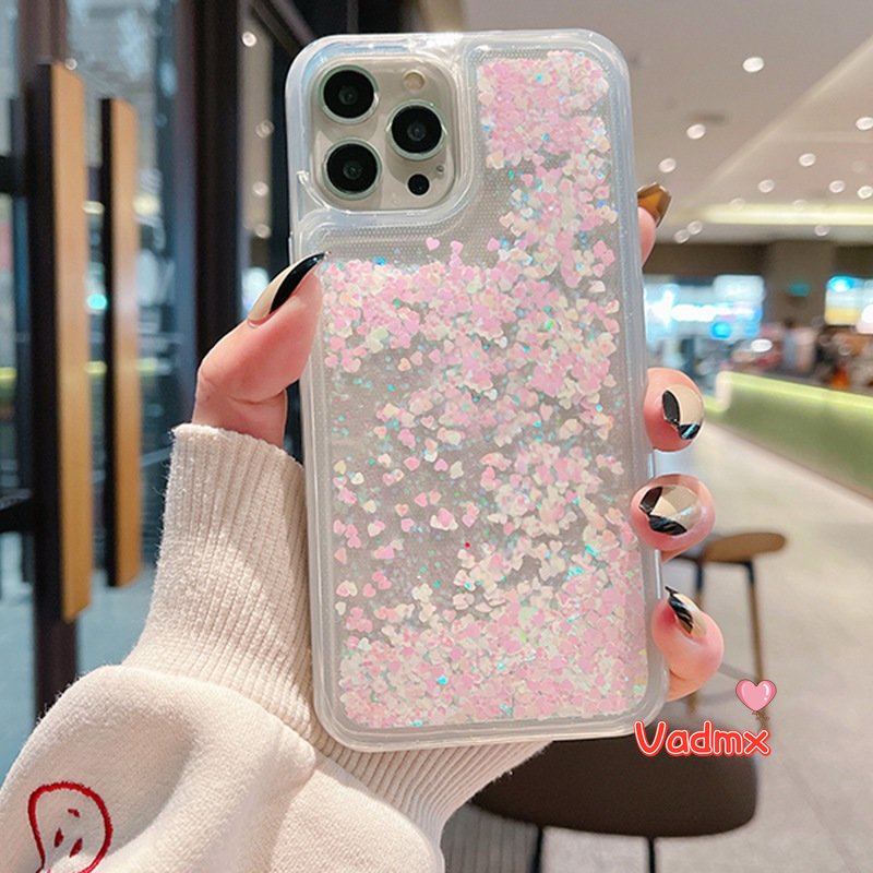 Ốp Điện Thoại Kim Tuyến Nước Hình Trái Tim Cho OPPO A57 A77 2022 A16K A96 4G A76 4G A54 A94 4G A53 A33 A32 2020 A15 A15S