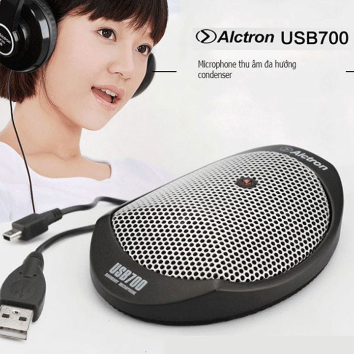 Alctron USB700 - Micro Thu Âm Đa Hướng Để Bàn, Họp Trực Tuyến, Học Online