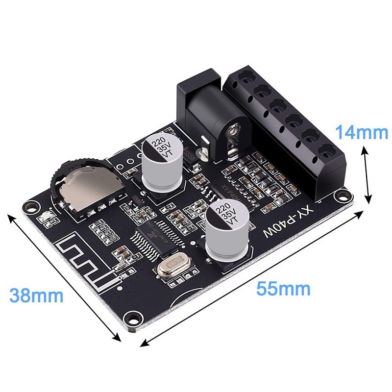 Mạch khuếch đại âm thanh XY-P40W Bluetooth 5.0 2*40W DC 6~24V